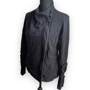 Xersion black asymmetrical zip moto sweatshirt jacket
